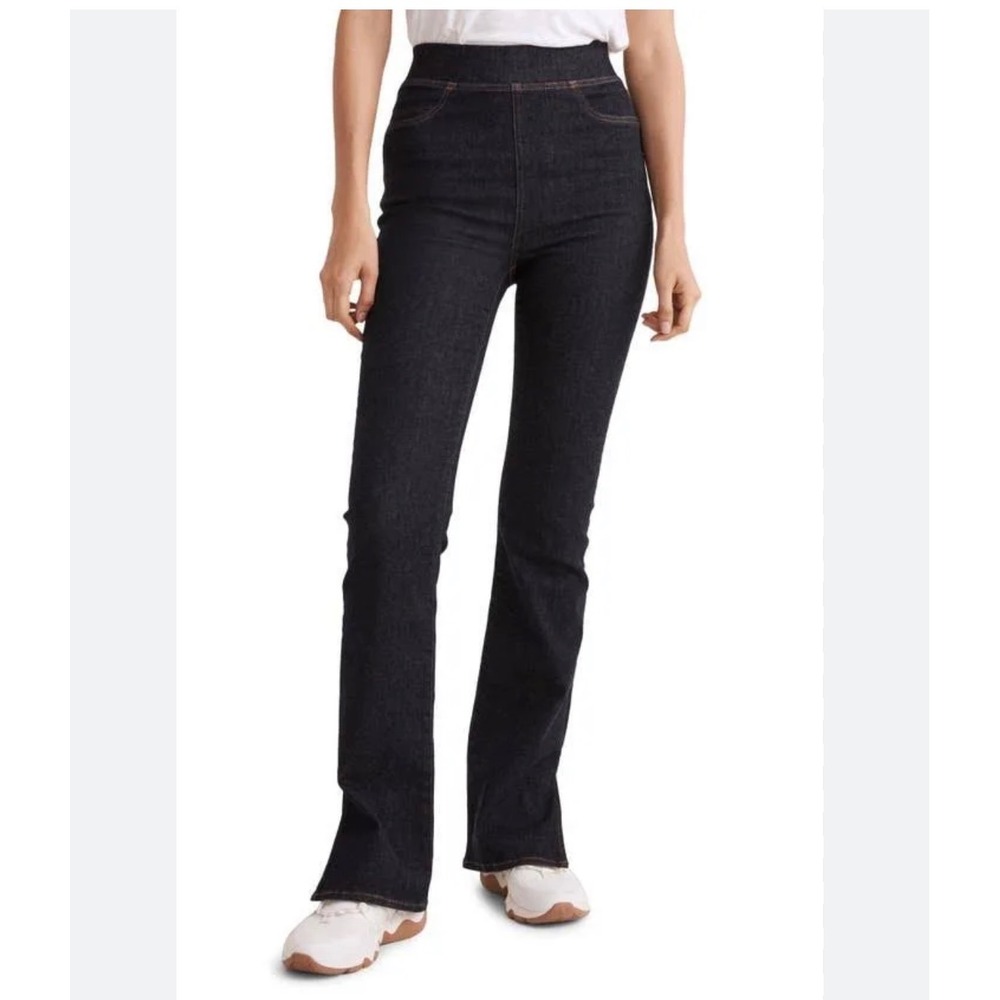 Madewell Pull-On Skinny Flare Jeans in Havenly Wash Side Slit DM6540 Size 27 NWT
